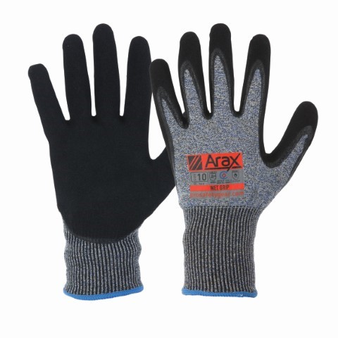 PRO SAFETY GLOVE ARAX NITRILE SAND DIP ON 13G LINER SIZE 7